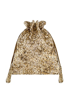 Gold Embroidered Potli With Drawstrings