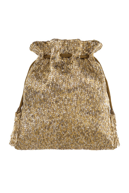 Gold Embroidered Potli With Drawstrings