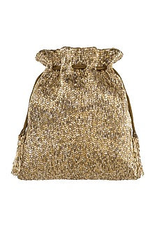 Gold Embroidered Potli With Drawstrings