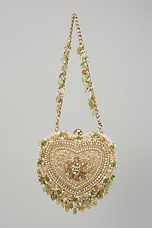 Multi-Colored Velvet Kundan & Bead Embellished Clutch