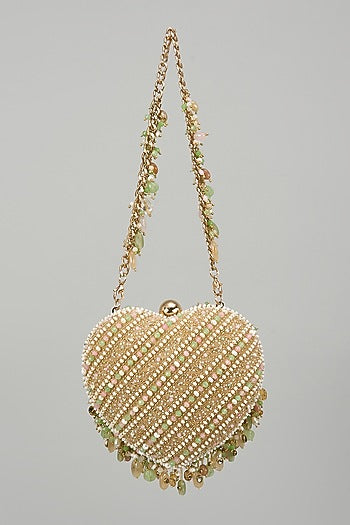 Multi-Colored Velvet Kundan & Bead Embellished Clutch