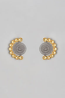 Two Tone Finish Enameled Earrings