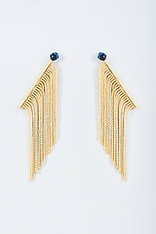 Gold Finish Chain Dangler Earrings