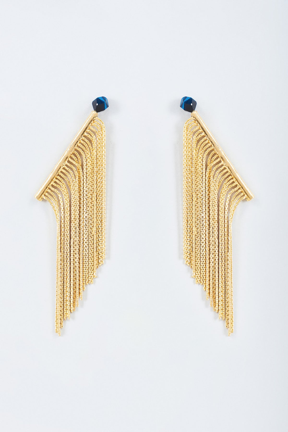Gold Finish Chain Dangler Earrings