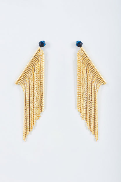 Gold Finish Chain Dangler Earrings