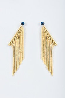 Gold Finish Chain Dangler Earrings