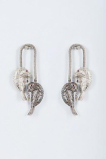Black Rhodium Finish Dangler Earrings
