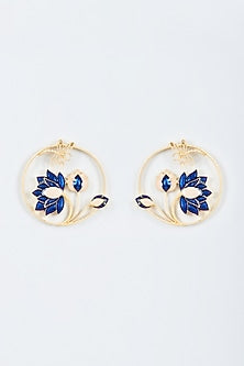 Baroque Pearl Enameled Leaf Earrings