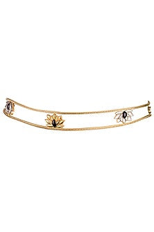 Gold & Silver Finish Lotus Waist Belt