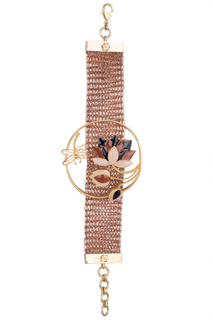 Gold Finish Enamel Bracelet