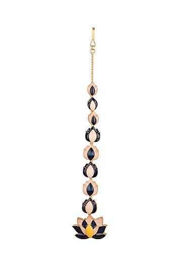 Gold Finish Enamel Maang Tikka