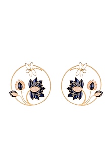 Gold Finish Round Earrings