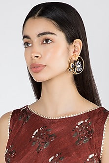 Gold Finish Round Earrings