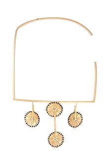 Gold Finish Enamel Square Necklace