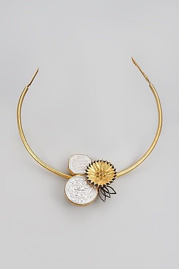 Gold Finish Enameled Necklace