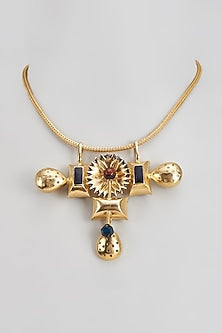 Gold Finish Enameled Necklace