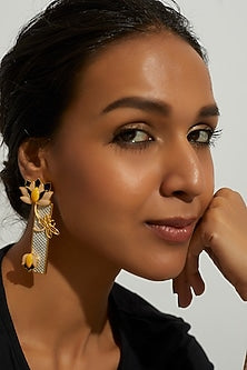 Two Tone Finish Handcrafted Enamelled Earrings