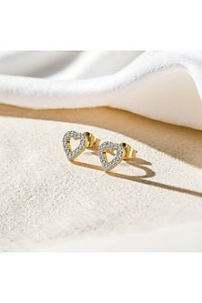 Gold Plated Lab-Grown Diamond Stud Earrings In Sterling Silver