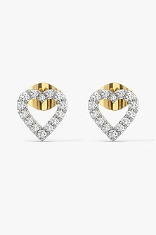 Gold Plated Lab-Grown Diamond Stud Earrings In Sterling Silver