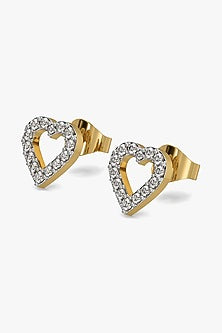 Gold Plated Lab-Grown Diamond Stud Earrings In Sterling Silver