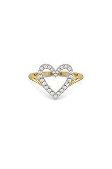 Gold Plated Lab-Grown Diamond Ring In Sterling Silver