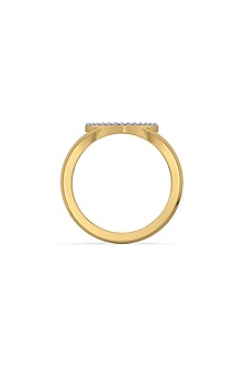 Gold Plated Lab-Grown Diamond Ring In Sterling Silver