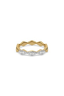 Gold Plated Lab-Grown Diamond Ring In Sterling Silver