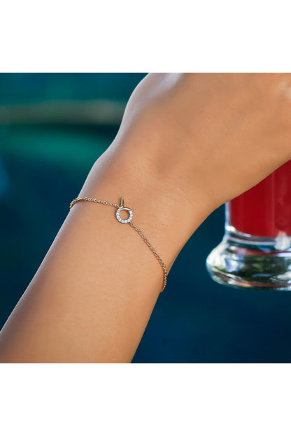 Gold Plated Lab-Grown Diamond Bracelet In Sterling Silver