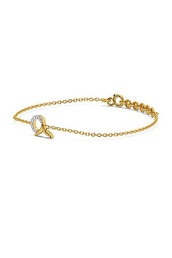 Gold Plated Lab-Grown Diamond Bracelet In Sterling Silver