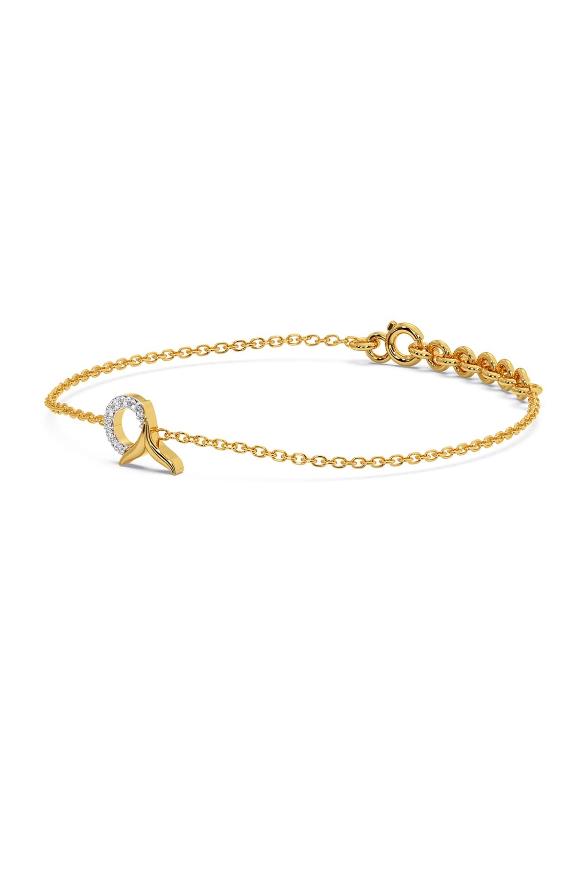 Gold Plated Lab-Grown Diamond Bracelet In Sterling Silver