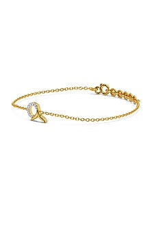 Gold Plated Lab-Grown Diamond Bracelet In Sterling Silver