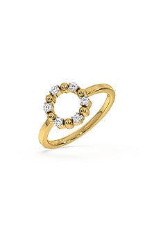 Gold Plated Lab-Grown Diamond Ring In Sterling Silver