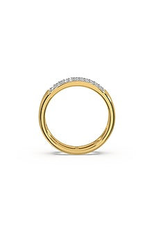 Gold Plated Lab-Grown Diamond Ring In Sterling Silver