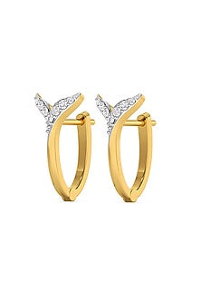 Gold Plated Lab-Grown Diamond Hoop Earrings In Sterling Silver