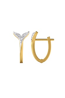 Gold Plated Lab-Grown Diamond Hoop Earrings In Sterling Silver