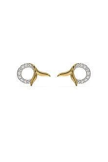 Gold Plated Lab-Grown Diamond Stud Earrings In Sterling Silver