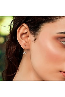 Gold Plated Lab-Grown Diamond Hoop Earrings In Sterling Silver