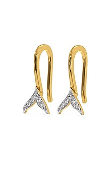 Gold Plated Lab-Grown Diamond Hoop Earrings In Sterling Silver