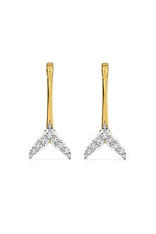 Gold Plated Lab-Grown Diamond Hoop Earrings In Sterling Silver