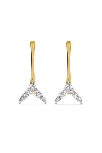 Gold Plated Lab-Grown Diamond Hoop Earrings In Sterling Silver