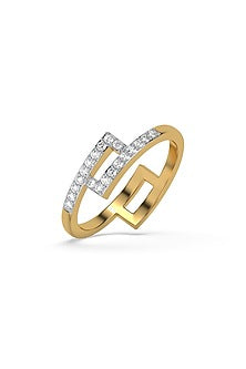Gold Plated Lab-Grown Diamond Ring In Sterling Silver