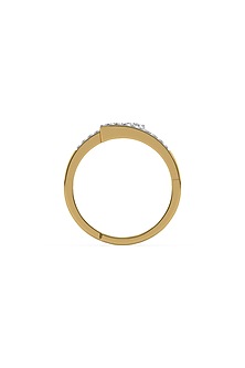 Gold Plated Lab-Grown Diamond Ring In Sterling Silver