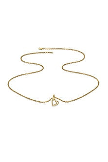 Gold Plated Diamond Heart-Pendant Necklace In Sterling Silver