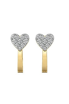 Gold Plated Diamond Hoop Earrings In Sterling Silver