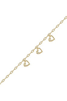 Gold Plated Lab-Grown Diamond Heart Bracelet In Sterling Silver