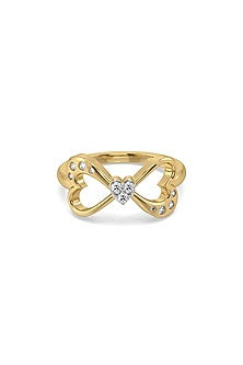 Gold Plated Lab-Grown Diamond Ring In Sterling Silver