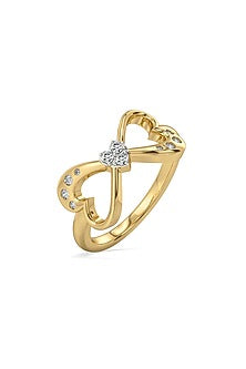 Gold Plated Lab-Grown Diamond Ring In Sterling Silver