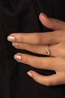 Gold Plated Lab-Grown Diamond Ring In Sterling Silver