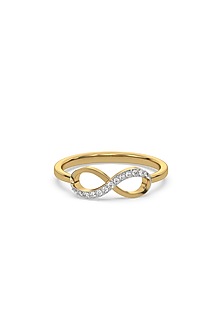 Gold Plated Lab-Grown Diamond Ring In Sterling Silver