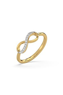 Gold Plated Lab-Grown Diamond Ring In Sterling Silver